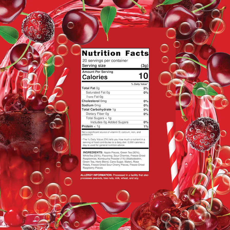 A whitebox photo of Cherry Fizz in a 60G bag