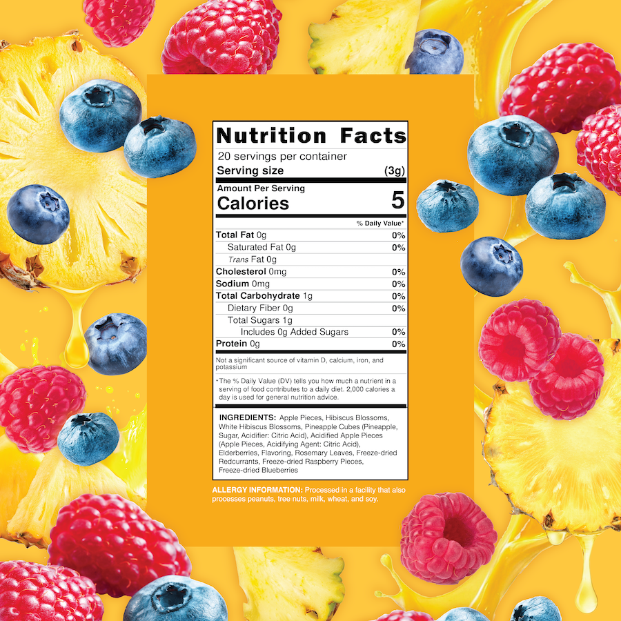 A whitebox photo of the trio in 20g bags consisting of Sunny Days, Peach Passionfruit, and Strawberry Daydream