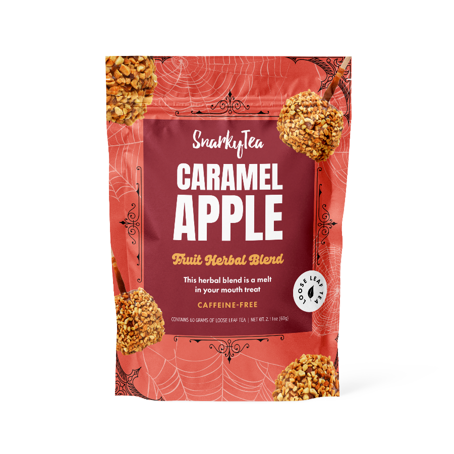 A whitebox of Caramel Apple in a 60G bag