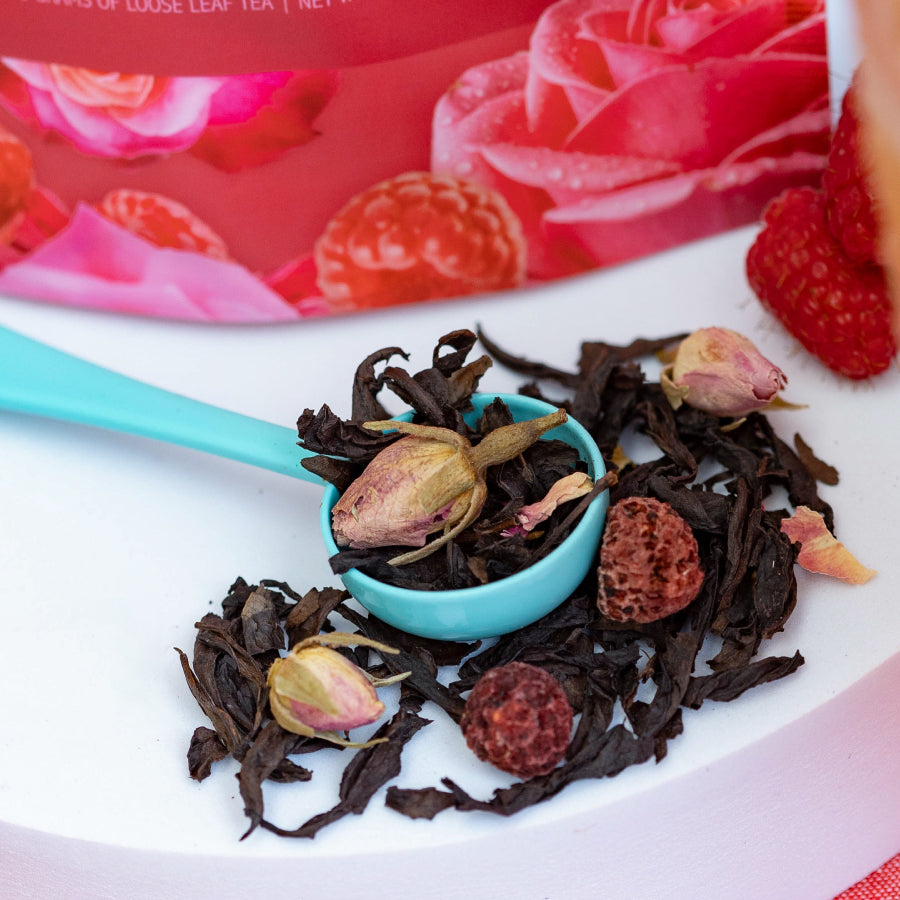 Snarky Tea Raspberry Rose 60G oolong tea blend packaging on a white background
